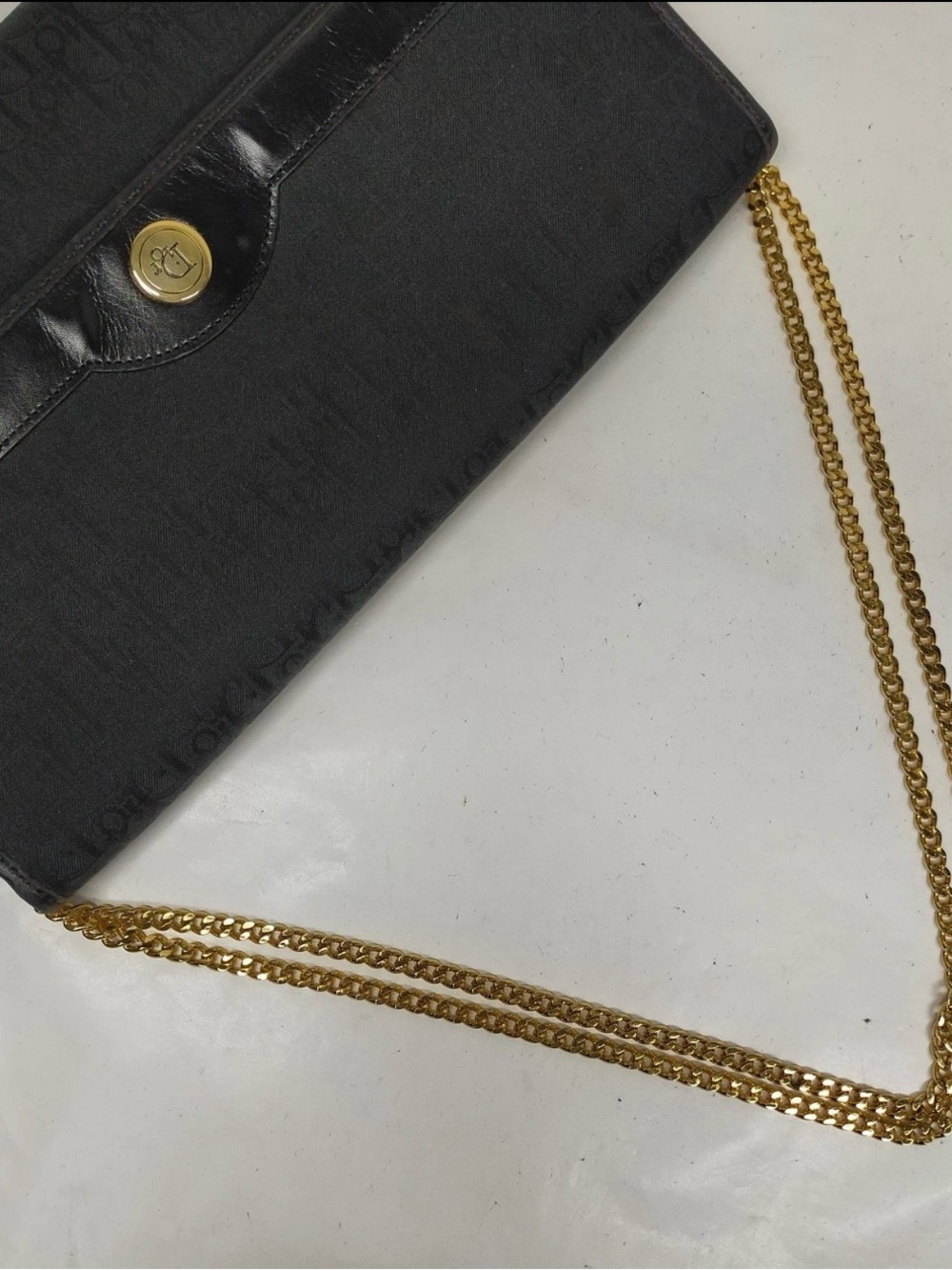 Dior Black Monogram Tote with Gold Plaque - Picture 7 of 13